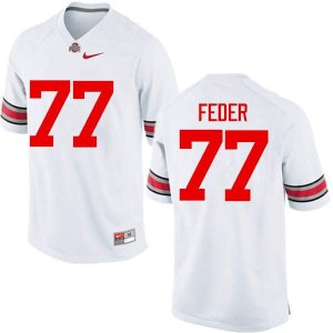 Men's Ohio State Buckeyes #77 Kevin Feder White Nike NCAA College Football Jersey Stability HVN6544BT